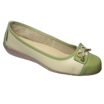 Romulo Casual Cuero Beige Militar Mujer Talla 34 Ref 3674 